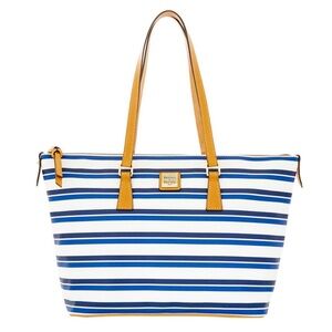 Dooney & Bourke Striped Leather Tote Purse